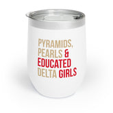Pyramids, Pearls & Educated Delta Girls Wine Tumbler - Multi