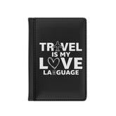 Travel Is My Love Language Icons Passport Cover - White