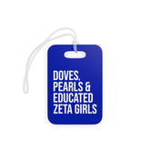 Doves Pearls & Educated Zeta Girls Luggage Tags - Blue