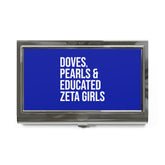 Doves Pearls & Educated Zeta Girls Business Card Holder - Blue