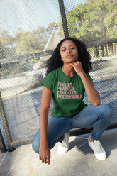 Pinkies, Pearls & Educated Pretty Girls T-Shirt - Pink