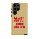 Pyramids Pearls & Educated Delta Girls Tough Case for Samsung® - Cream & Crimson