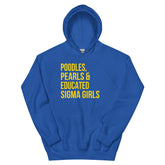 Poodles Pearls & Educated Sigma Girls Hoodie - Yellow
