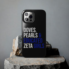 Doves, Pearls & Educated Zeta Girls Tough Case For IPhone® - Black