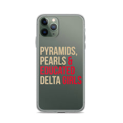 Pyramids Pearls & Educated Delta Girls Clear iPhone® Case