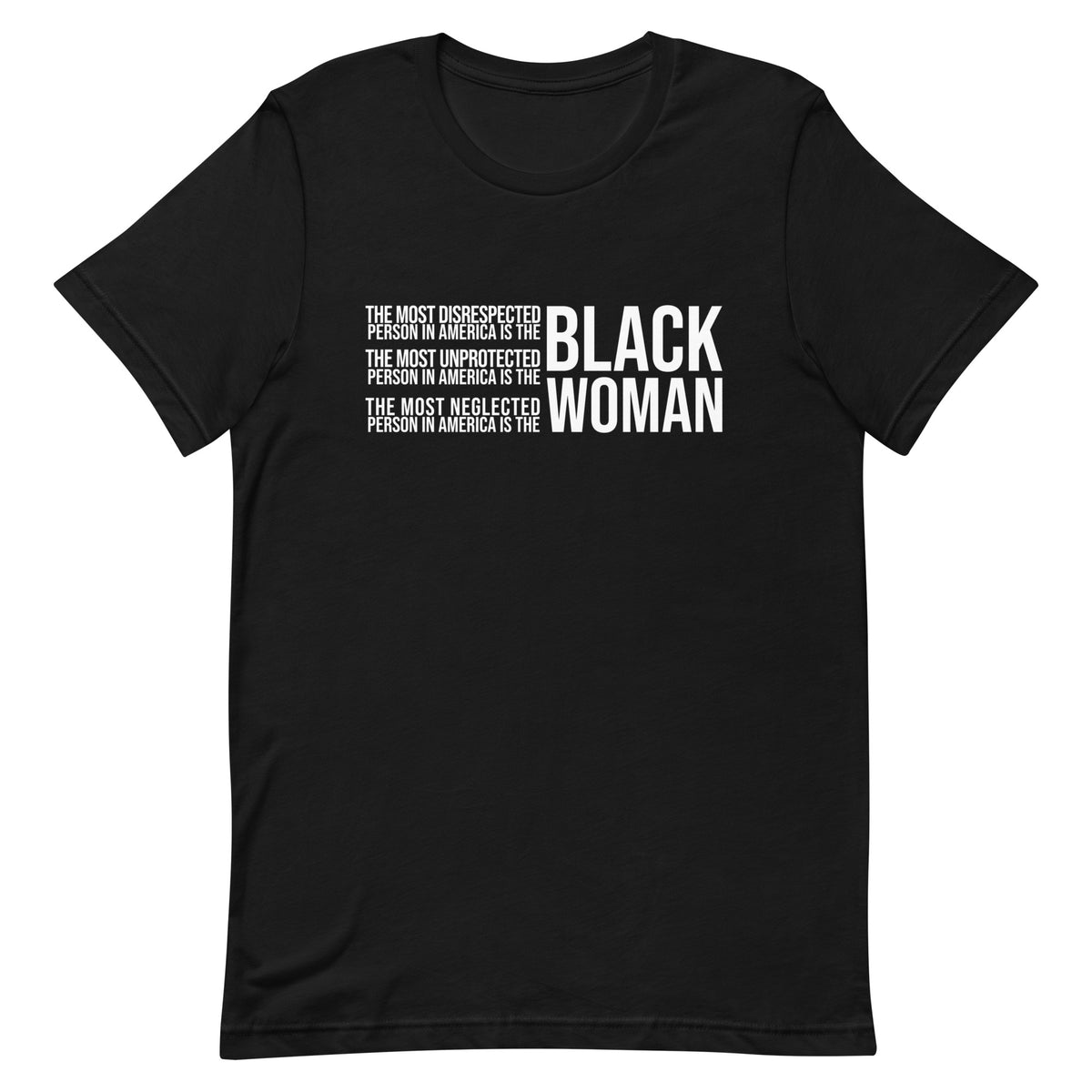 The Most Disrespected Unprotected & Neglected Person In America Is Black Woman T-Shirt - White
